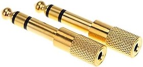 Resim Stereo Dönüştürücü Çift Ses Jakı Adaptörü Dönüştürücü Stereo Priz Elektro Gitarlar için Mikrofon Kulaklık 6.35mm Erkek 3.5mm Kadın 