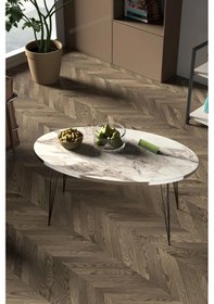 Resim Uslucan Alışveriş Orta Sehpa Elips Siyah Tel Ayak Gümüş Efes Çok Renkli 