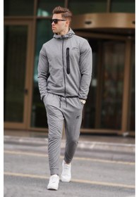 Resim Madmext Antrasit Baskılı Regular Fit Erkek Eşofman Takımı-antrasit Antrasit 
