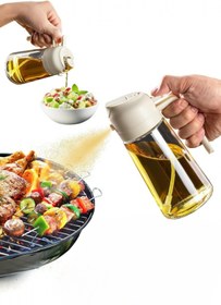 Resim Kitchen Way Cam Sprey Yağdanlık 2'si 1 Arada Kullanım Damlatmaz Conta Başlıklı Yağdanlık KW-345 