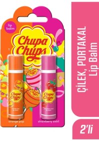 Resim Chupa Chups Lip Balm Dudak Bakım Kremi 4gr Çilek Ve Portakal 2li 