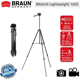 Resim Braun Lightweight 160 S Tripod ve Monopod Kit Siyah 175 cm 