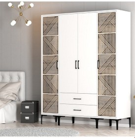 Resim Variant Kumsal 4 Kapılı Ptp Gardrop - Beyaz / Beyaz 