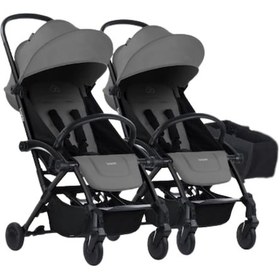 Resim Bumprider Connect 3 İkiz Bebek Arabası / Black - Grey & Yan Düzenleyici Çanta Hediyeli 