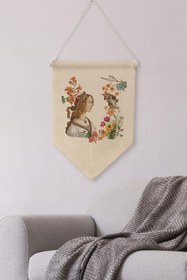 Resim Oturma Odası Duvar Dekoru, Pinterest Oda Dekoru, Vintage, Kanvas Flama Askılı Duvar Örtüsü NO:431 - Renkli - 21 / 30 x 40 