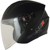 Resim NCR Unisex Güneş Vizörlü Çenesiz Mat Siyah Kask 