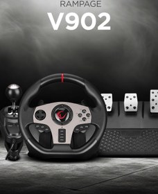 Resim Rampage V902 Oyuncu Direksiyon Seti PC Uyumlu 3 Pedallı Oyuncu Direksiyonu ( Sadece Pc Uyumlu ) 