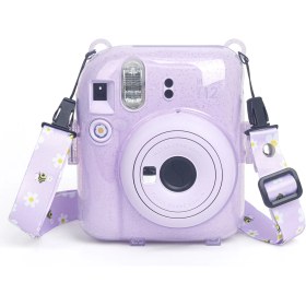 Resim Fujifilm Instax Mini 12 Lila Fotoğraf Makinesi - 20'li Film - Kıskaçlı Stand - Pvc Albüm ve Simli Pleksi Kılıf Seti 