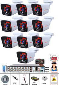Resim PROLİFE 10 Kameralı Yapay Zeka Özellikli Yüz Tanıma Ve Araç Algılamalı 5 Mp Güvenlik Kamerası Seti 