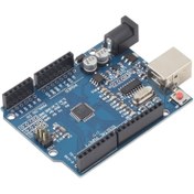 Resim Arduino UNO R3 Uyumlu Kart, ATmega328P Mikrodenetleyici, 14 Dijital I/O Pin, 6 Analog Giriş, USB Kablosu, 2.54mm Düz Erkek Bağlantı Pimleri, PVC Malzeme, Montaj Gerektirmez, Elektrik Mühendisliği için, Çalışma Gerilimi ≤36V, Pil Gerektirmez 