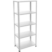 Resim RafBurada 5 Katlı Galvaniz Çelik Raf - Depo, Arşiv, Kiler, Dosya, Market Rafı 43x60 Cm-200 Cm-1.00 Mm 