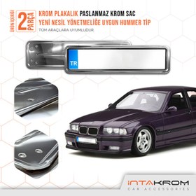 Resim İntachrom Bmw E36 Krom Plakalık - Hummer Tip 2 Adet 