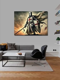 Resim Tablo Mega Kanvas Tablo Haçlı Şövalyesi Savaşıyor YTCNVS505266, 100 x 140 