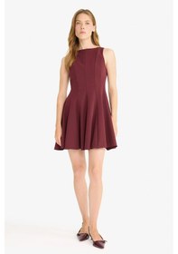Resim Defacto Kayık Yaka Kolsuz Mini Elbise F2692ax25aubr210 Bordo 