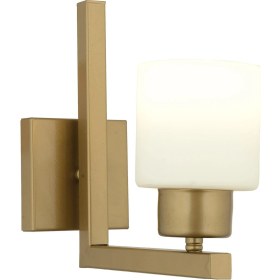 Resim Apliqa Torqu Eskitme Boyalı Beyaz Camlı Duvar Lambası Yatak Odası-Yatak Başı-Banyo İçin Modern Aplik 