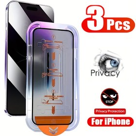 Resim 3 adet Gizlilik Tozdan Arındırma Ekran Koruyucu Cam İPhone 7 8 plus X XS XR 11 12Pro 13mini 14 ProMax 15 16 için 