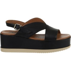 Resim Bueno Shoes Siyah Deri Kadın Dolgu Topuklu Sandalet 01WY5800 01WY5800 