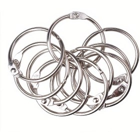 Resim 20 Adet Dayanıklı Demir 1 İnç Bağlayıcı Halkalar Anahtarlık ile - 25mm İç Çap, Belgeleri & Anahtarları Düzenlemek için Metal Gevşek Yaprak Kitap Halkaları 