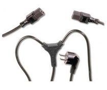 Resim AK-440401-017-S Y Güç Kaynağı Kablosu, Schuko Erkek - 2x C13 Dişi, 1.7 metre (Mains splitter cable, Schuko Plug - 2x C13 Jack, 1.7 metre, H05VV-F3G 1.0qmm/0.75) 
