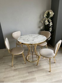 Resim sadak Ecem Mutfak Masası Takımı, Masa Sandalye 4 Kişilik Mutfak Masası Takımı , Yuvarlak Masa Takımı 