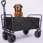 Resim Yaratıcı Açık Çek-Push Seyahat Arabası, 90.72 KG'a Dayanıklı, Tüm Zeminler İçin Uygun Katlanabilir Taşınabilir Araba, Plaj, Parklar, Bahçeler, Kamp ve Tailgating İçin İdeal. 