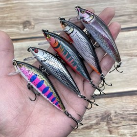 Resim 3D Baskılı Batan Minnows, 7 Cm, 10 Gram, 5 Renk Seçeneği, Akarsu Balıkçılığı İçin Tasarlanmış, Tilapia ve Bass İçin Yem Taklit Ediyor. 