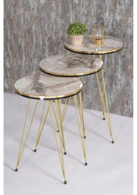 Resim Uslucan Alışveriş Zigon Sehpa Ve Orta Sehpa Kr Set Çift Gold Efes Tel Çok Renkli 