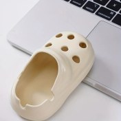 Resim Fochsia Moda Sevimli Delikli Terlik Tasarımı Lüks Kül Tablası Ofis İçin Krem Rengi 