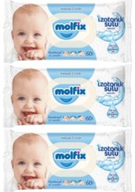 Resim Molfix Hassas Ciltler Izotonik Sulu Mendil 3 X 60'Lı 