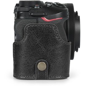 Resim MegaGear Gerçek Deri Nikon Z30 Ile Uyumlu Yarım Kamera Kılıfı 
