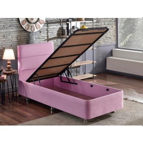 Resim Nironyatak Niron Pinky 120X200 Tek Kişilik Yatak Seti - Pembe Kumaş Baza, Ba 