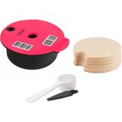 Resim ICafilas 50 Filtre Kağıdı Yeniden Kullanılabilir Filtre 180ml Pembe 180ml 