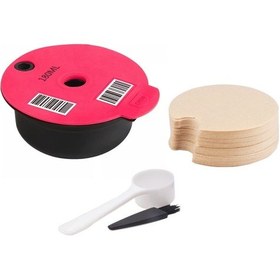 Resim ICafilas 50 Filtre Kağıdı Yeniden Kullanılabilir Filtre 180ml Pembe 180ml 