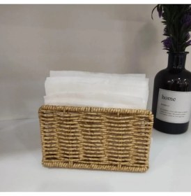 Resim Mien Masa Üstü Dikdörtgen Rattan Peçetelik 