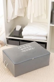 Resim 2'li Set Gri Büyük Boy Baza Altı Çekyat Tipi Yastık Yorgan Kazak Düzenleyici Kıyafet Hurcu 62x46x22 