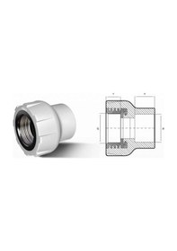 Resim Mey İthalat Ege Yıldız Pprc 50x1 1/2 Dişi Adaptör Gri 