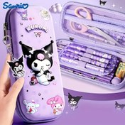 Resim Large Capacity Sanrio Cartoon Pencil Case - Durable PU Pen Box Cinnamoroll and My Melody Designs, School Supplies, Pens, Markers, Colorful Stationery Organize- Perfect Gift for students and friends 