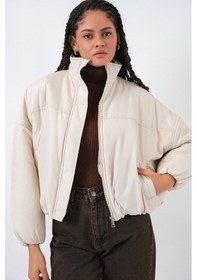 Resim Bigdart Kadın Oversize Bomber Şişme Mont 5124 - Ekru 