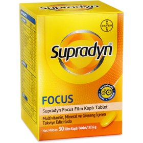 Resim SUPRADYN Focus 12 Vitamin, 9 Mineral, Ginseng ve Polifenol İçeren Takviye Edici Gıda 30 Tablet 
