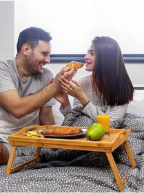 Resim Kapris KAP-112 Katlanır Ayaklı Bambu Tepsi 50 x 30 CM 