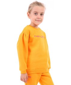 Resim Toontoy Kız Çocuk Happy Chıld Baskılı Sweatshirt Turuncu 
