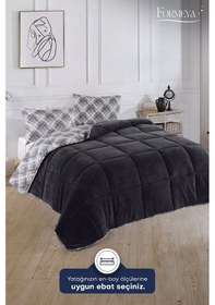 Resim Formeya Siyah Çift Kişilik Wellsoft Yorgan Yastık Kılıflı 