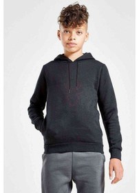 Resim Silhouette Spider Baskılı Unisex Çocuk Kapüşonlu Siyah Sweatshirt 