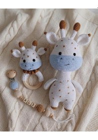 Resim Amigurumi Şapşik Zürafa El Yapımı 3'lü Set 