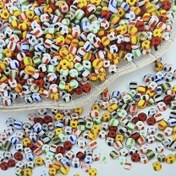 Resim 500 adet/15g Bohem tarzı Vintage Çizgili Karpuz Cam Boncuk, DIY Etnik Tarz Kolye, Bilezik Takı Yapımı Aksesuarları, Tatil Tarzı Boncuk Assortisi 