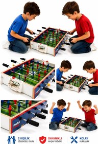 Resim Ahşap Masaüstü Futbol Maçı Langırt Oyun Seti 