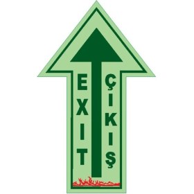 Resim Lümen Folyo Fosforlu Ok Yer Okları Acil Çıkış Exıt Yazılı Yeşil 