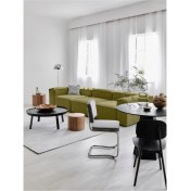 Resim Mobilya Depom Mode Soft Üçlü Kanepe Koltuk 3 Modül Yağ Yeşili Keten Kumaş 