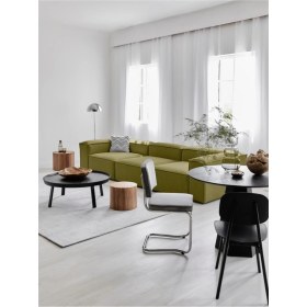 Resim Mobilya Depom Mode Soft Üçlü Kanepe Koltuk 3 Modül Yağ Yeşili Keten Kumaş 