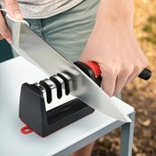 Resim 4-Adımlı Profesyonel Mutfak Bıçağı Bileme Makinesi, 4-in-1 Bıçak Bileme Makinesi - Tungsten Çeliği ve Seramik Bileme Taşları Asılması Kolay, Çeşitli Bıçaklar ve Makaslar İçin Uygun 